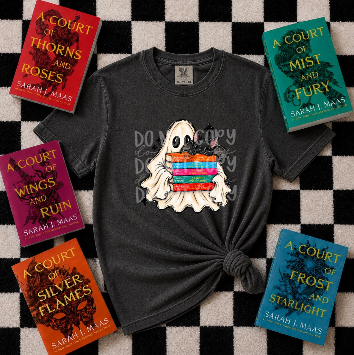 Ghost Bookstack ACOTAR #7349 - Ready to Press DTF Transfer Full Color