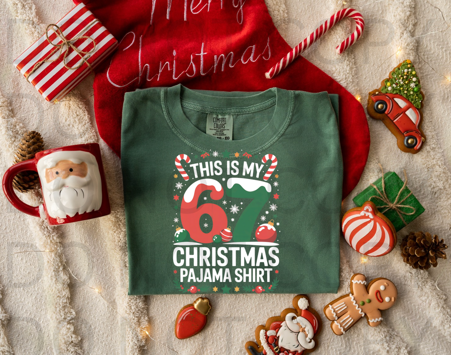 This Is My 67 Christmas Pajama Shirt #5864 - Ready to Press DTF Transfer Full Color