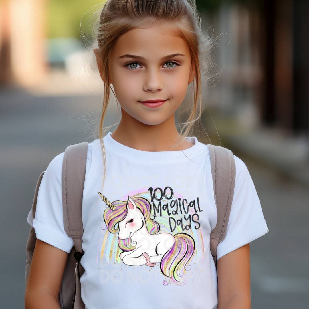 100 Magical Days #1476  - Ready to Press DTF Transfer Full Color - Pro Blanks