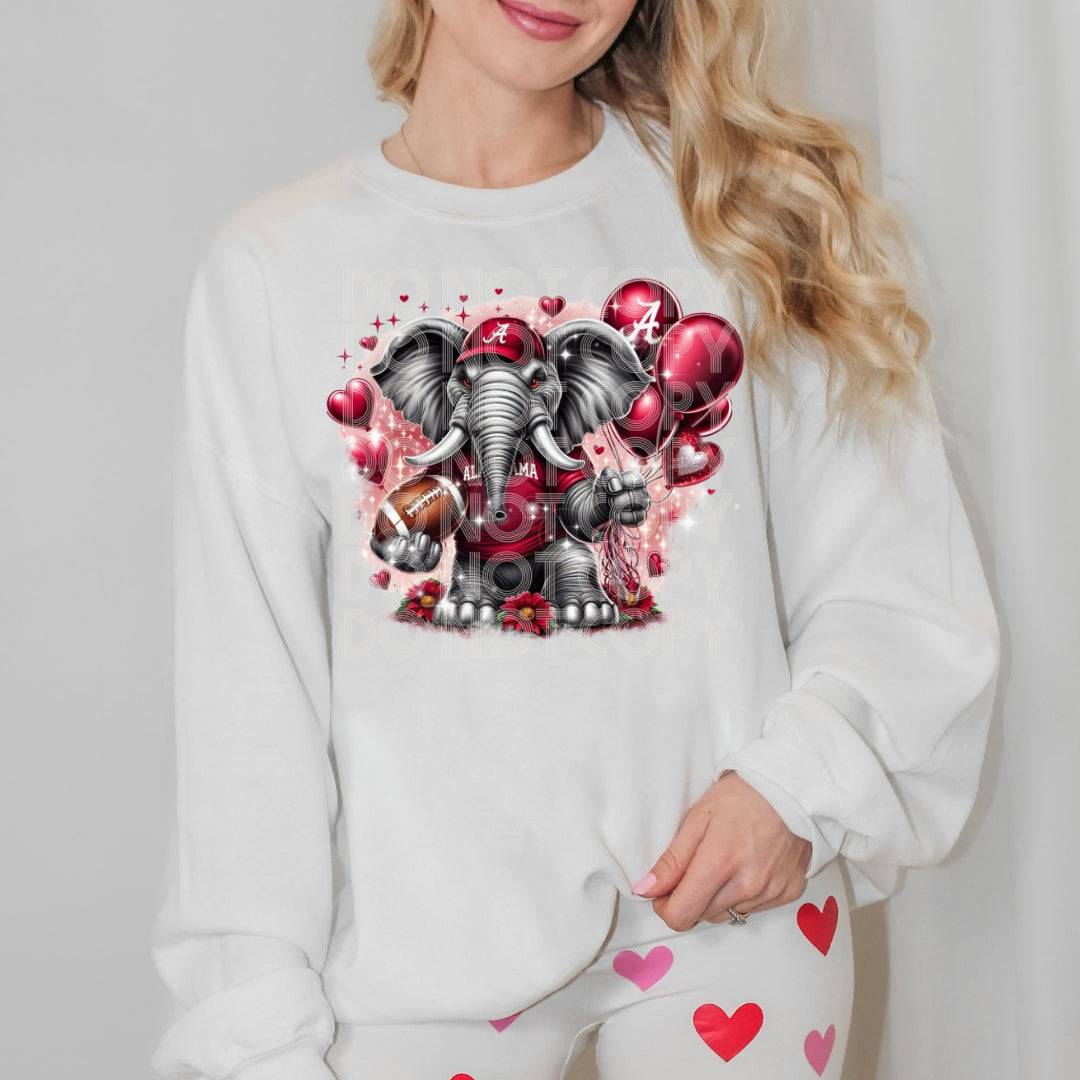 Alabama Hearts #1263 - Ready to Press DTF Transfer Full Color - Pro Blanks