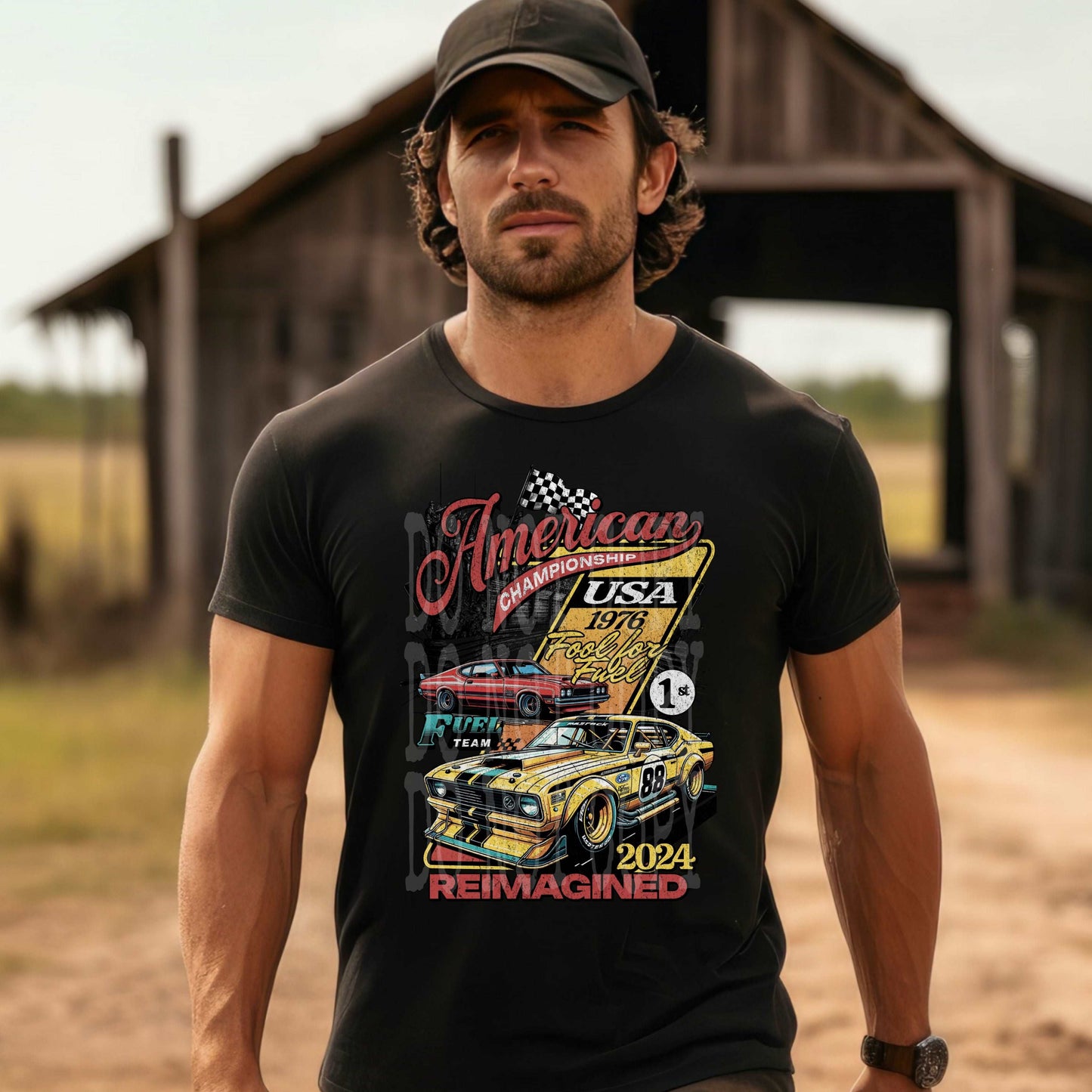 American Racing #4172 - Ready to Press DTF Transfer Full Color - Pro Blanks