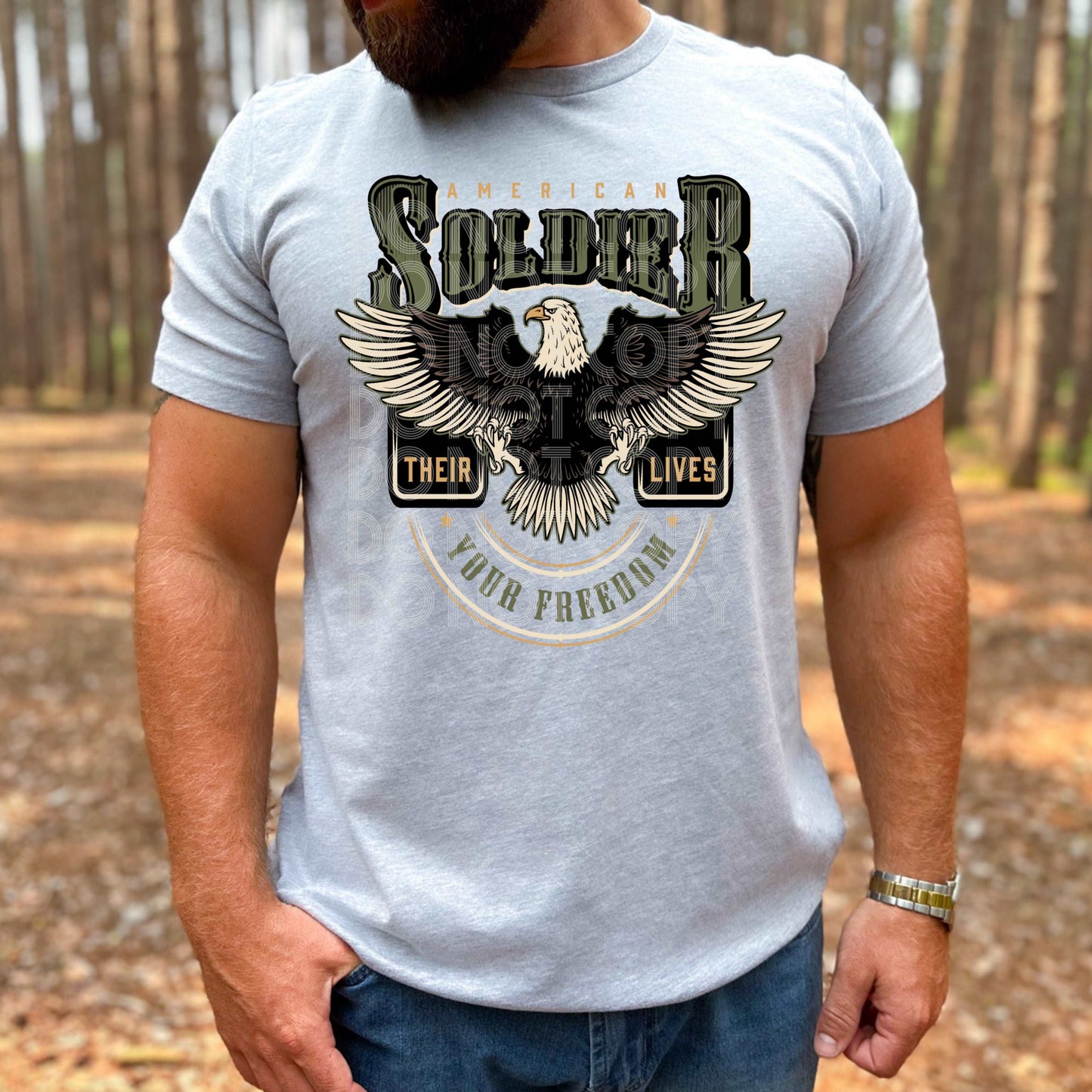 American Soldier #3280 - Ready to Press DTF Transfer Full Color - Pro Blanks