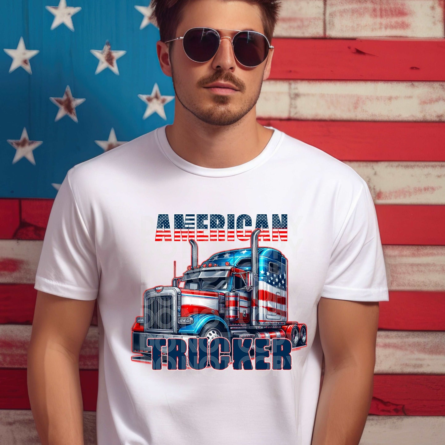 American Trucker #3316 - Ready to Press DTF Transfer Full Color - Pro Blanks