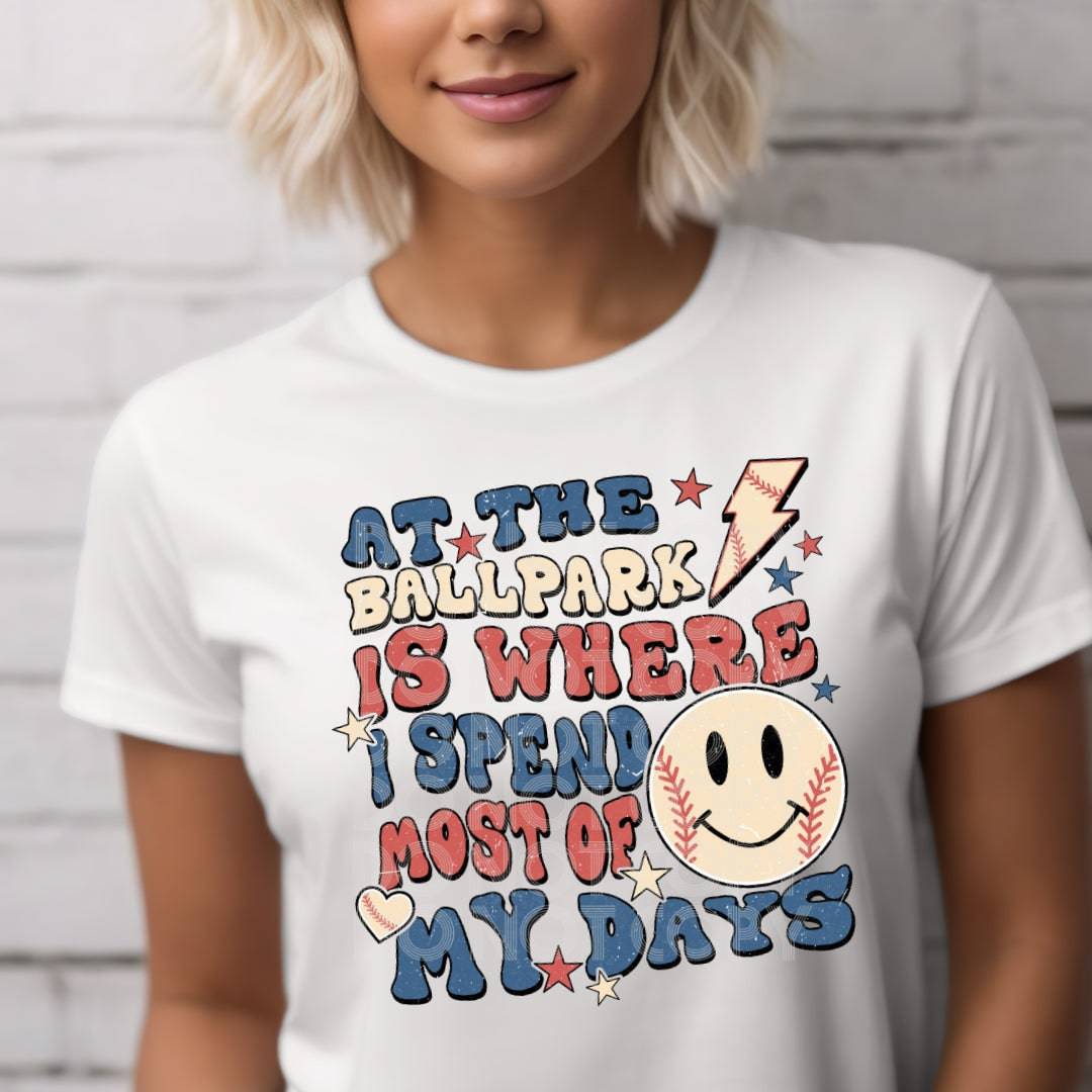 At The Ballpark #1777 - Ready to Press DTF Transfer Full Color - Pro Blanks