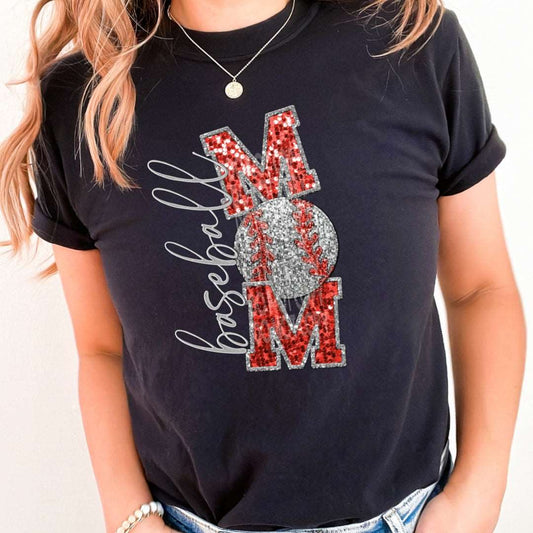 Baseball Mom Vertical #1786 - Ready to Press DTF Transfer Full Color - Pro Blanks