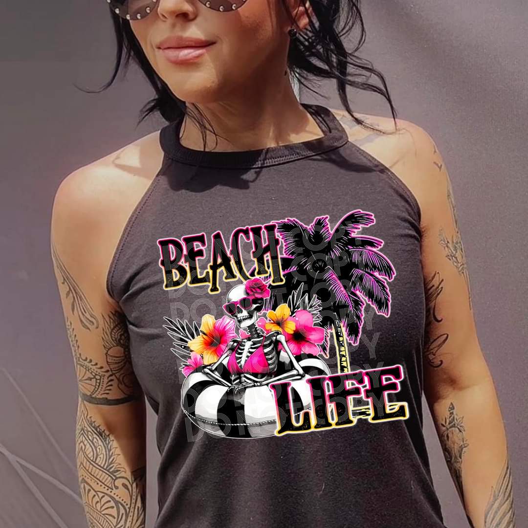 Beach Life #3162 - Ready to Press DTF Transfer Full Color - Pro Blanks