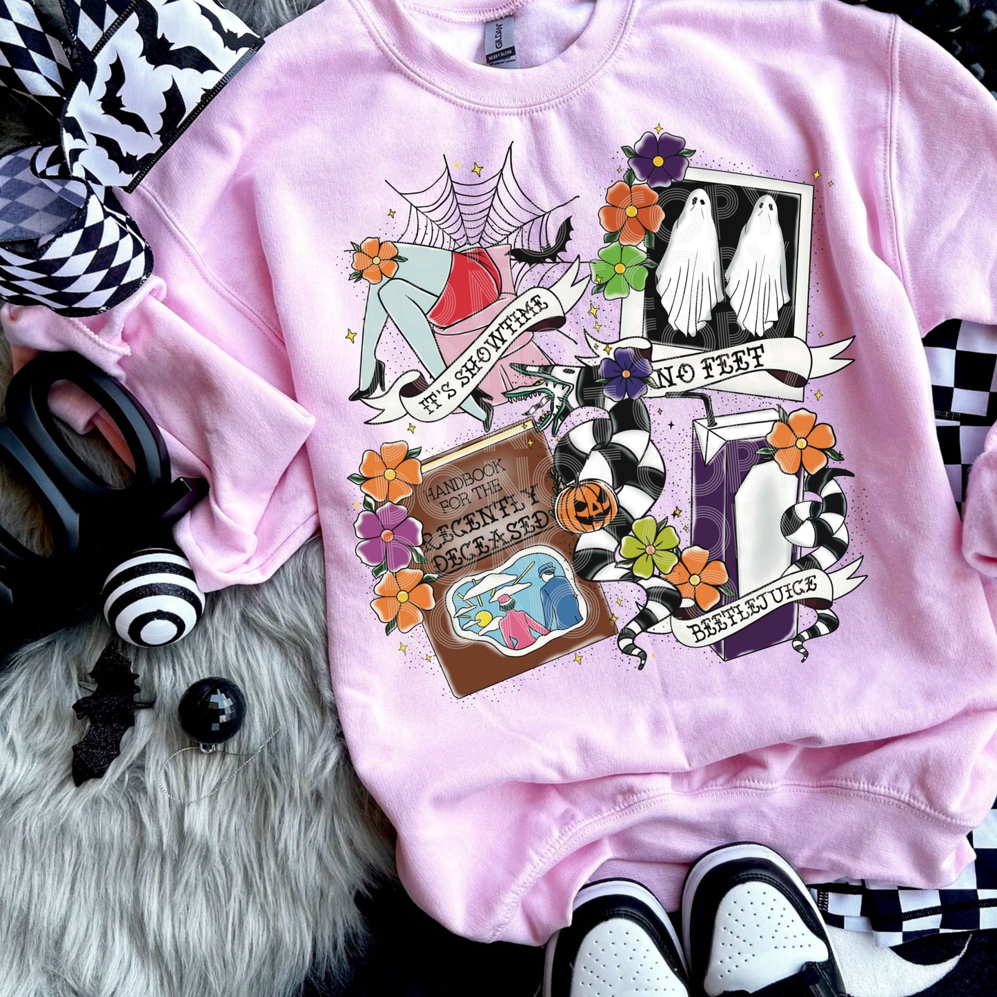 Beetlejuice Tattoo Collage #3548 - Ready to Press DTF Transfer Full Color - Pro Blanks