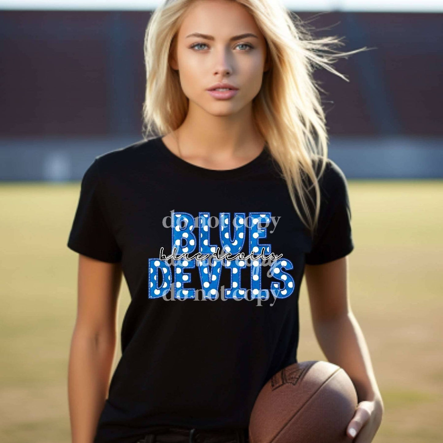 Blue Devils Polka Dot - Ready to Press DTF Transfer Full Color - Pro Blanks