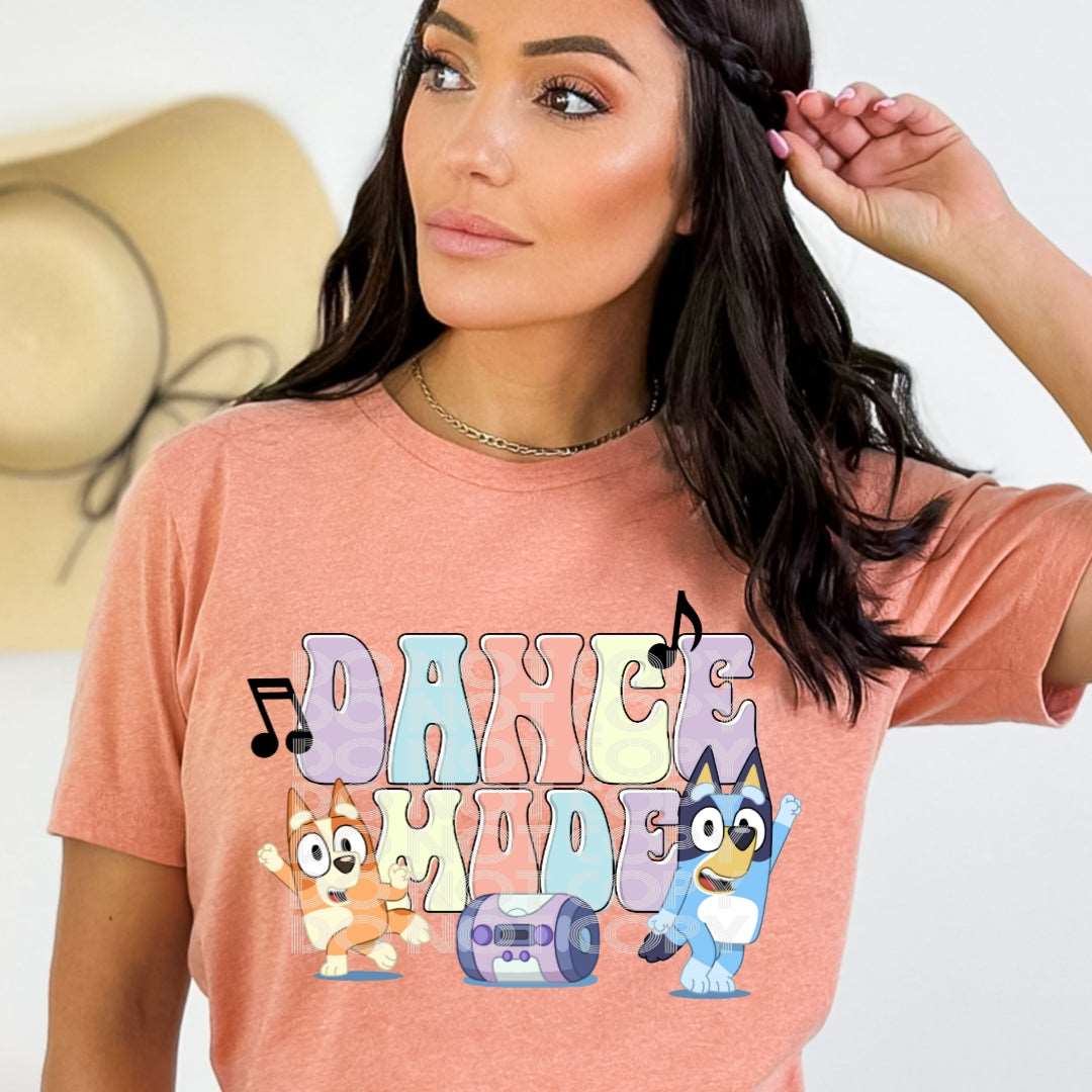 Bluey Dance Mode #1566  - Ready to Press DTF Transfer Full Color - Pro Blanks