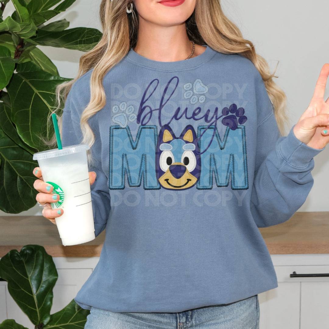 Bluey Mom #1273 - Ready to Press DTF Transfer Full Color - Pro Blanks