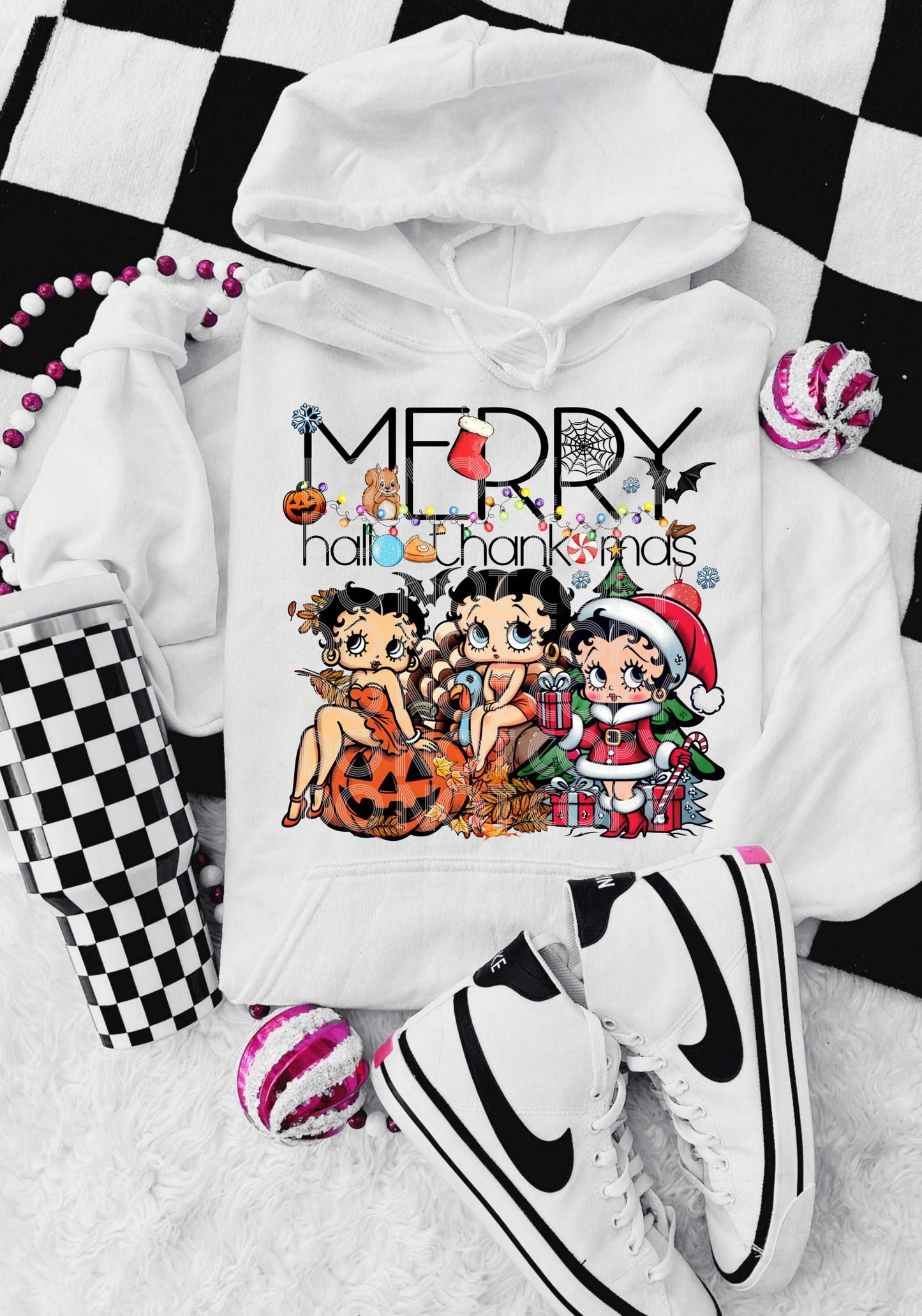 Boop Happy Hallo-Thank-Mas #3912 - Ready to Press DTF Transfer Full Color - Pro Blanks