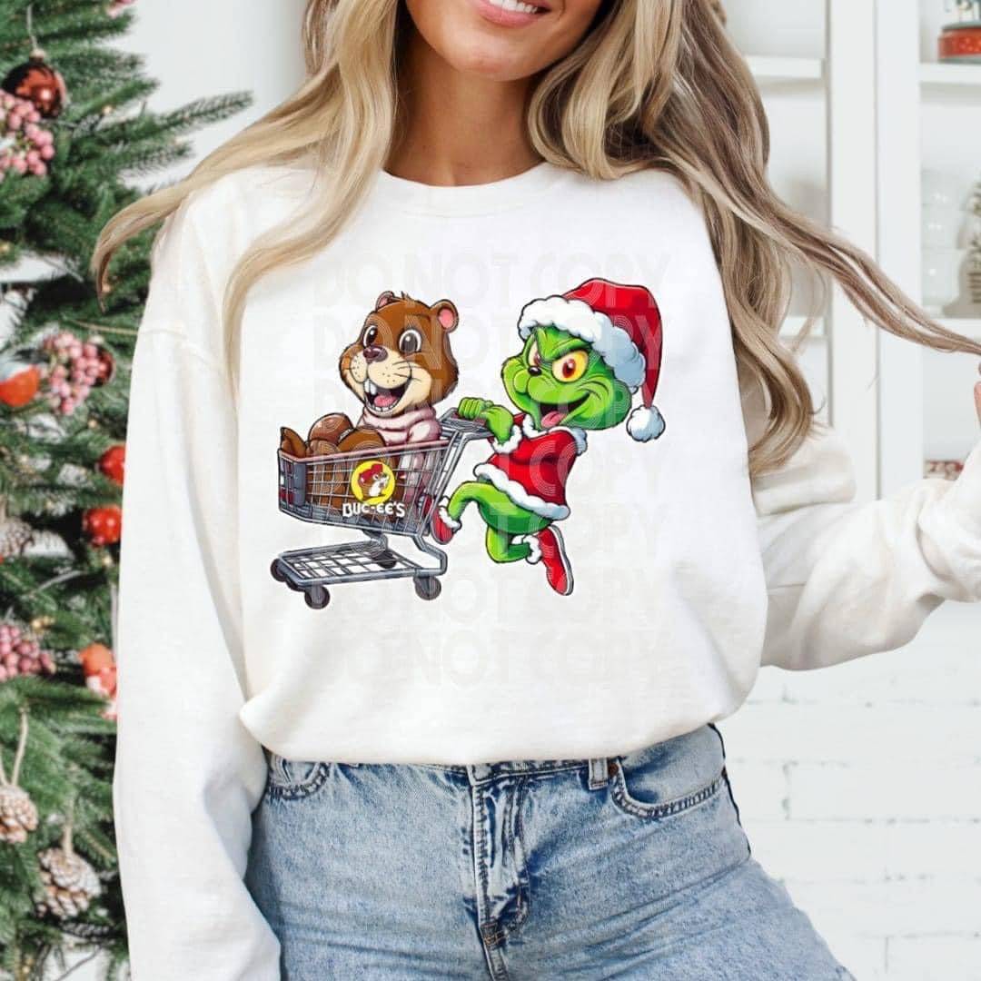 Bucees Grinch #1282 - Ready to Press DTF Transfer Full Color - Pro Blanks