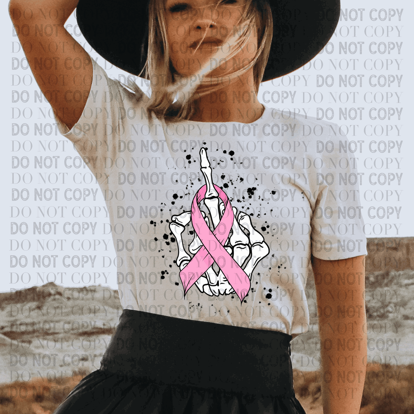 Cancer Awareness Skeleton- Ready to Press DTF Transfer Full Color - Pro Blanks