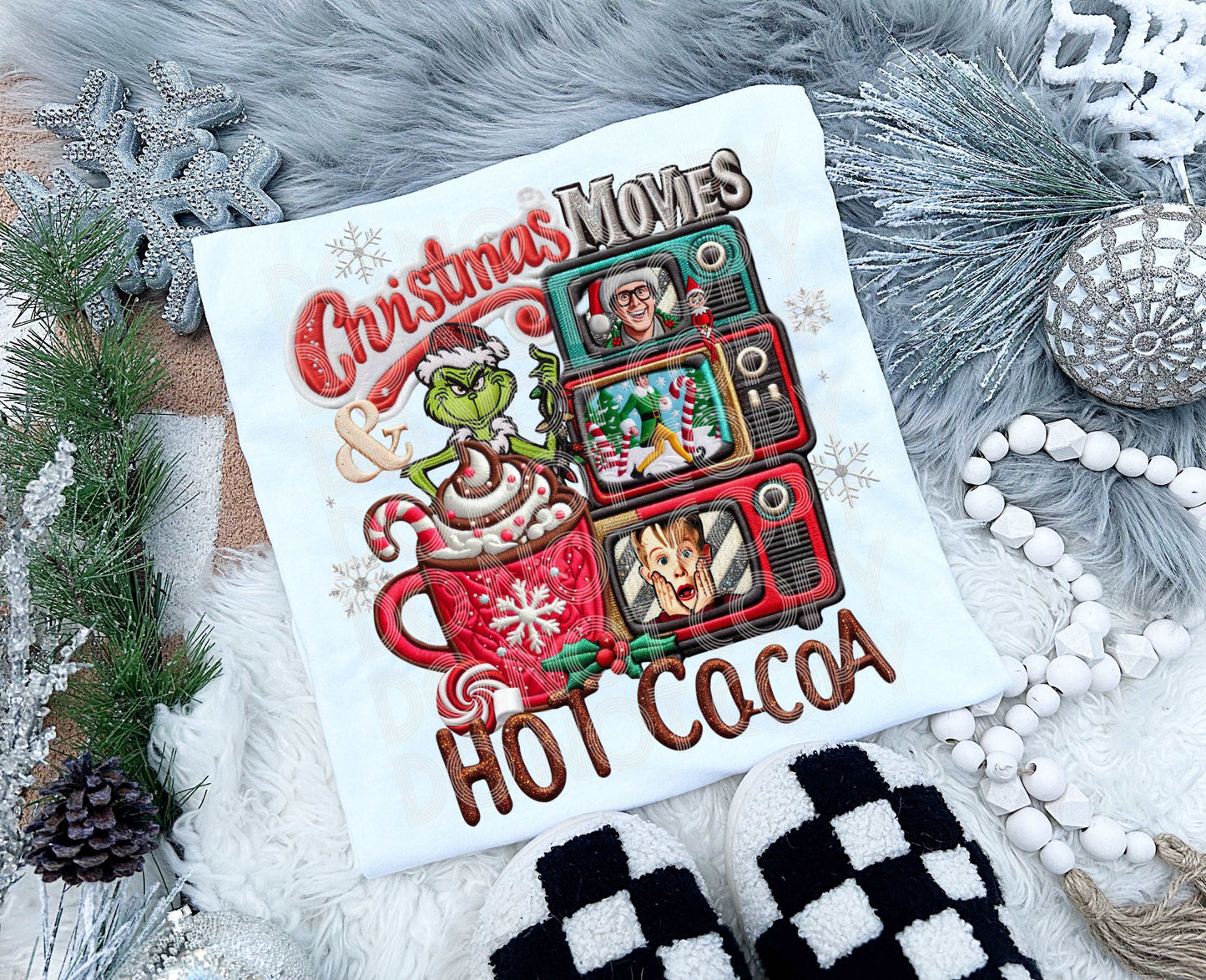 Christmas Movies & Hot Cocoa #3998 - Ready to Press DTF Transfer Full Color - Pro Blanks