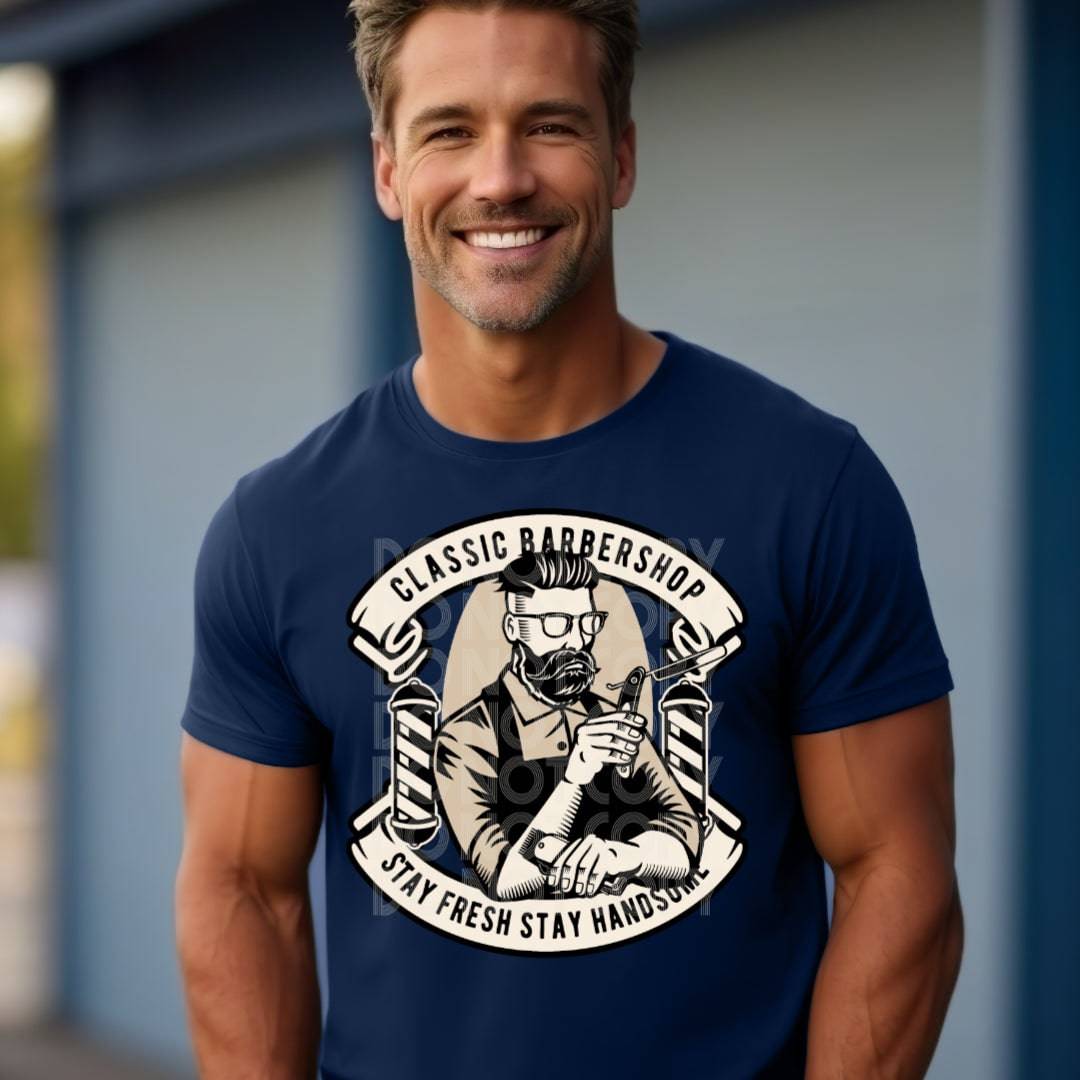 Classic Barbershop #1985 - Ready to Press DTF Transfer Full Color - Pro Blanks