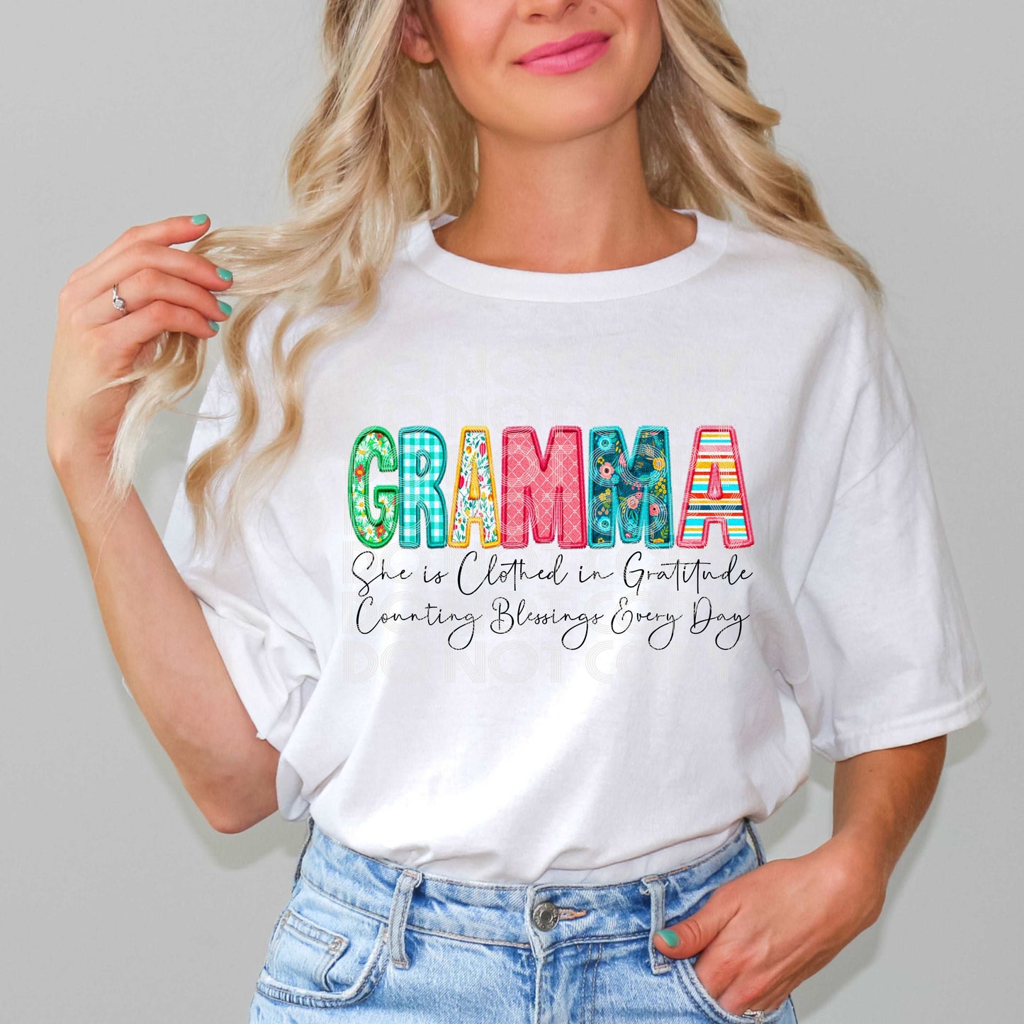 Clothed In Gratitude Gramma #3038 - Ready to Press DTF Transfer Full Color - Pro Blanks