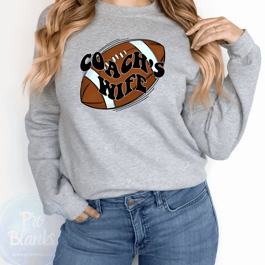 Coach's Wife Football- Ready to Press DTF Transfer Full Color - Pro Blanks