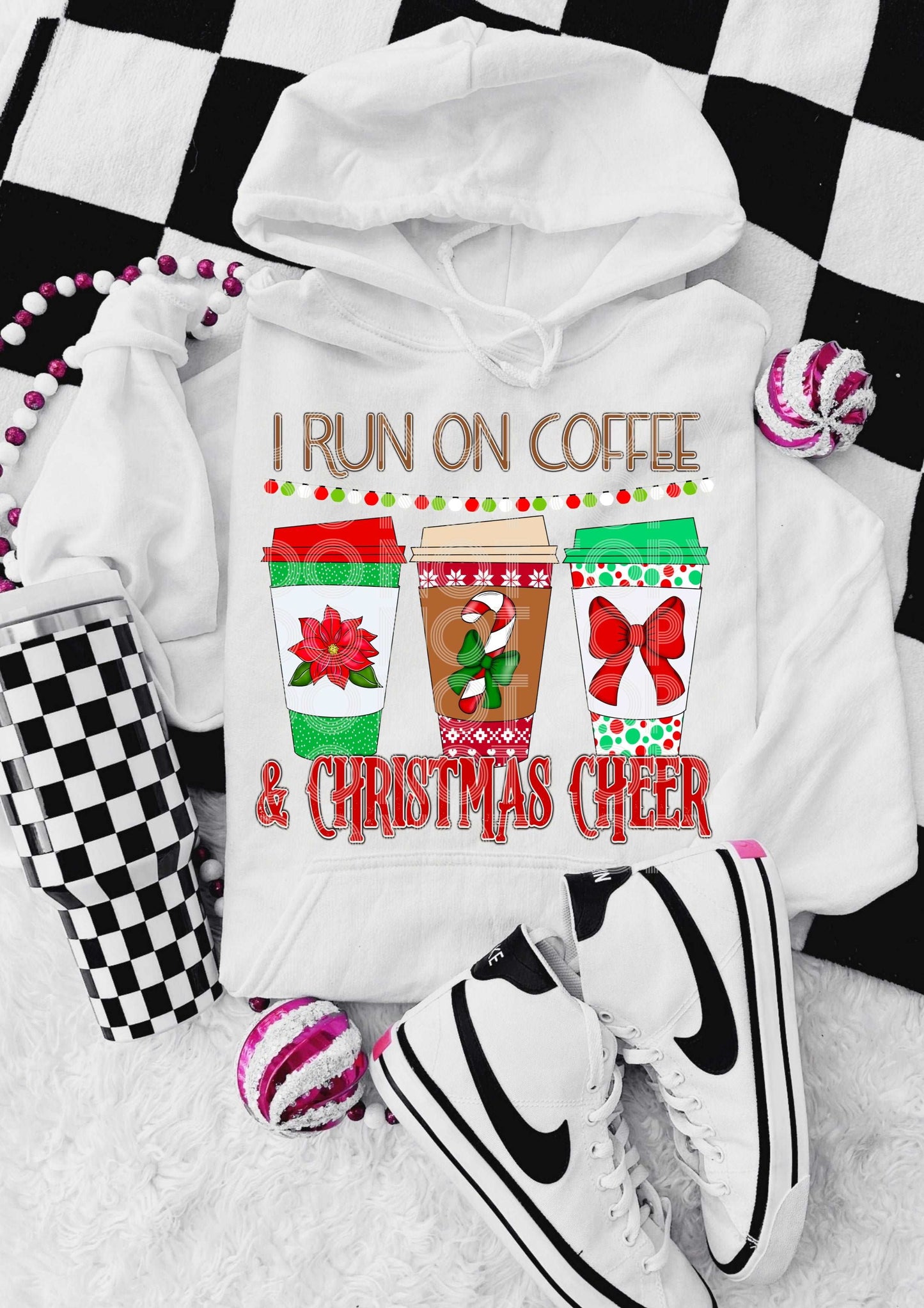 Coffee & Christmas Cheer #3946 - Ready to Press DTF Transfer Full Color - Pro Blanks
