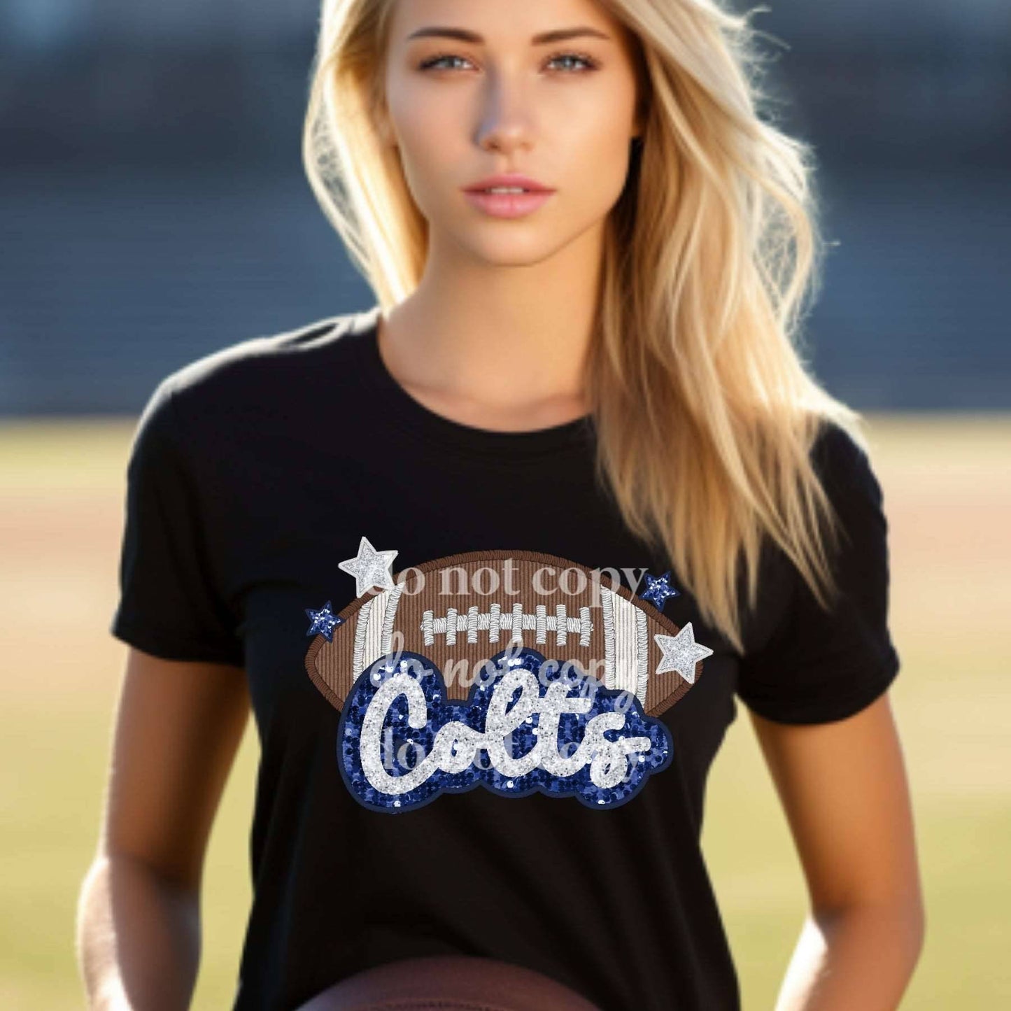 Colts Sequins & Embroidered - Ready to Press DTF Transfer Full Color - Pro Blanks