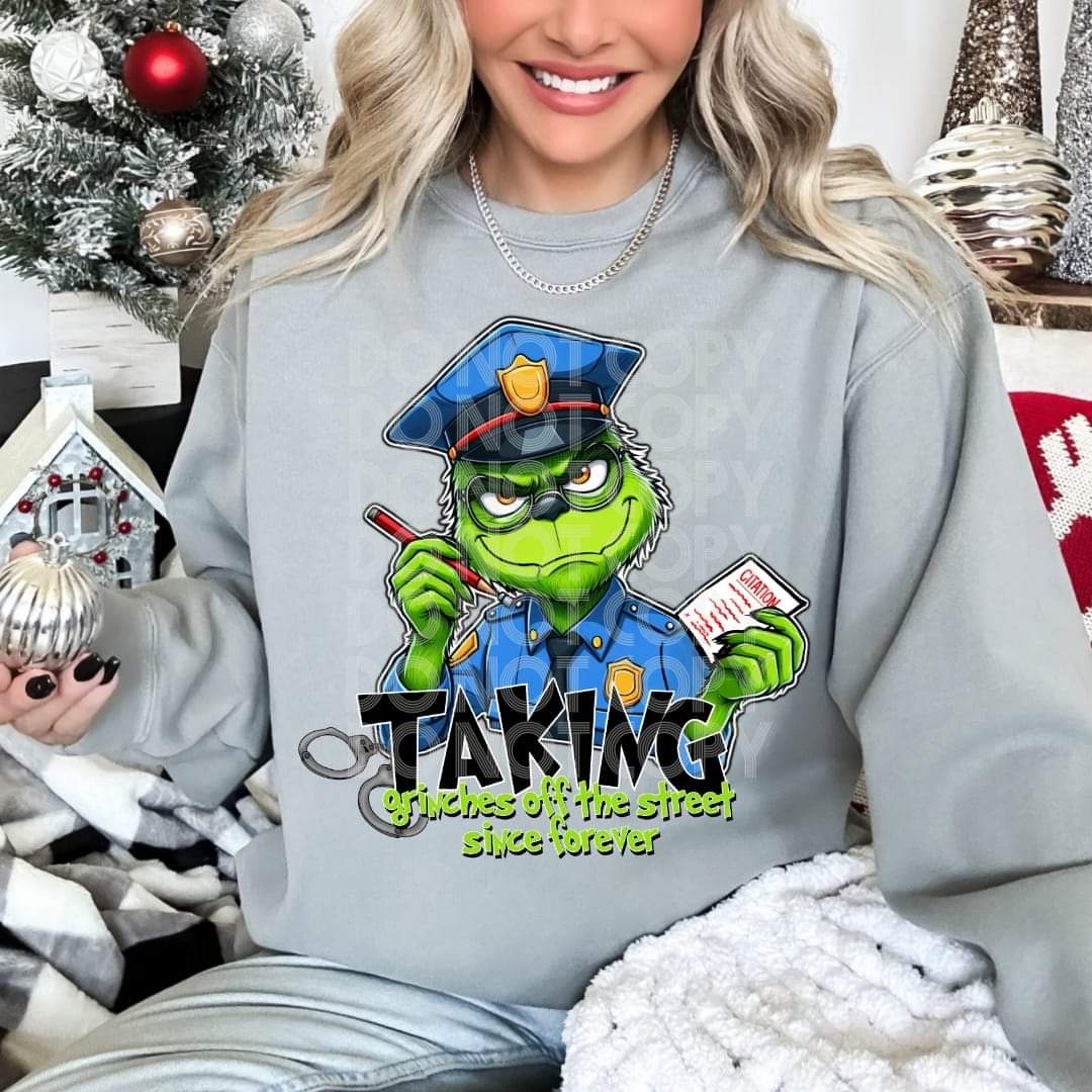 Cop Grinch #1168 - Ready to Press DTF Transfer Full Color - Pro Blanks