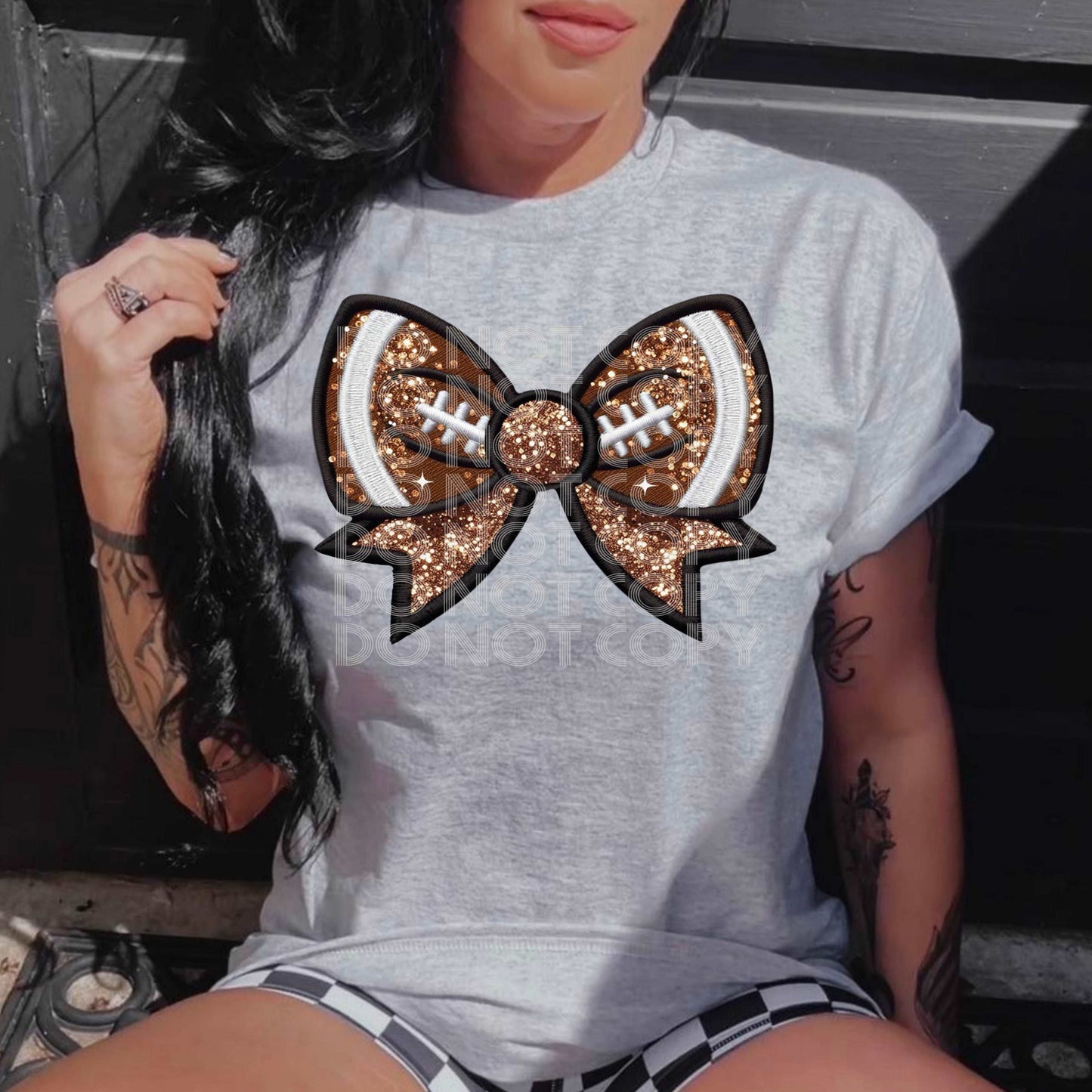 Coquette Bow - Football #3062- Ready to Press DTF Transfer Full Color - Pro Blanks