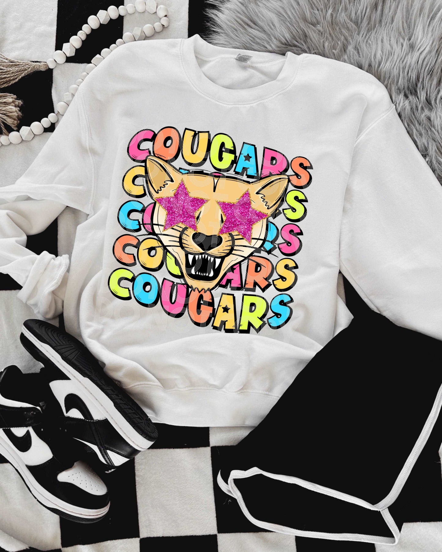 Cougars #3975 - Ready to Press DTF Transfer Full Color - Pro Blanks