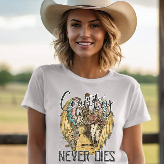 Country Never Dies #1797 - Ready to Press DTF Transfer Full Color - Pro Blanks