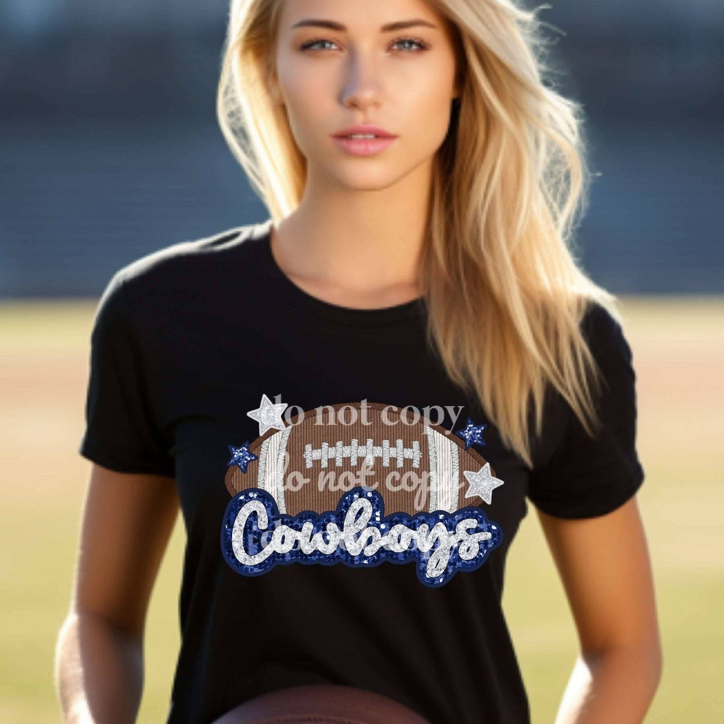 Cowboys Sequins & Embroidered - Ready to Press DTF Transfer Full Color - Pro Blanks