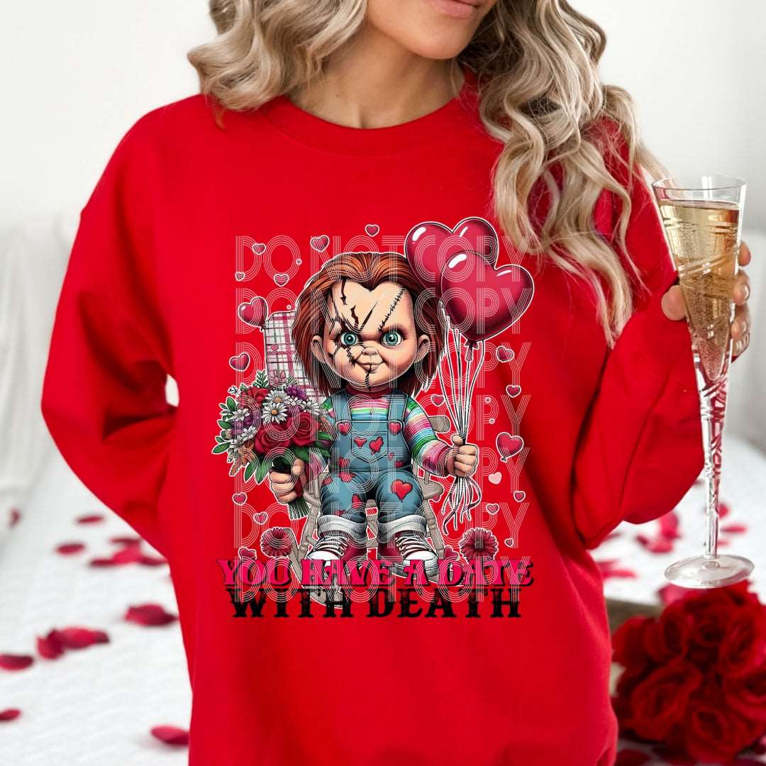 Date With Death #1248 - Ready to Press DTF Transfer Full Color - Pro Blanks