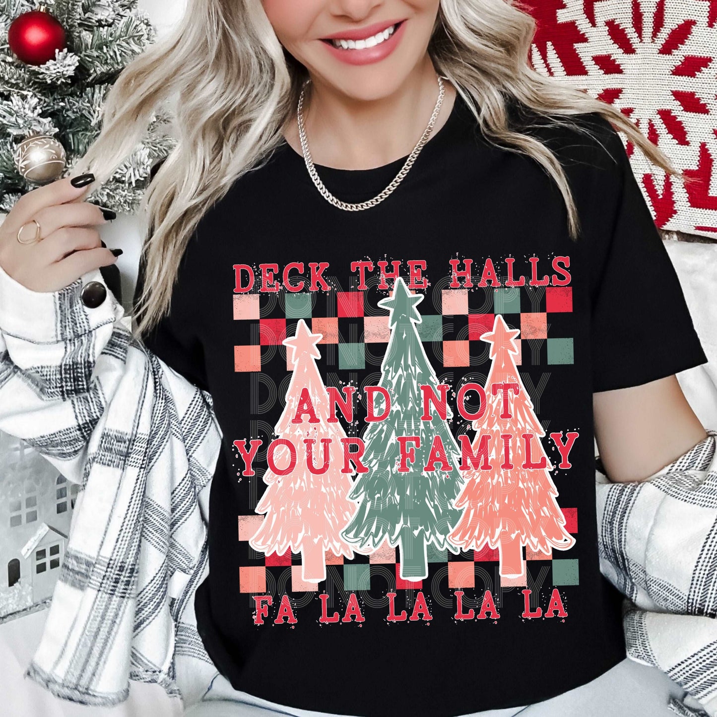 Deck The Halls #3903 - Ready to Press DTF Transfer Full Color - Pro Blanks