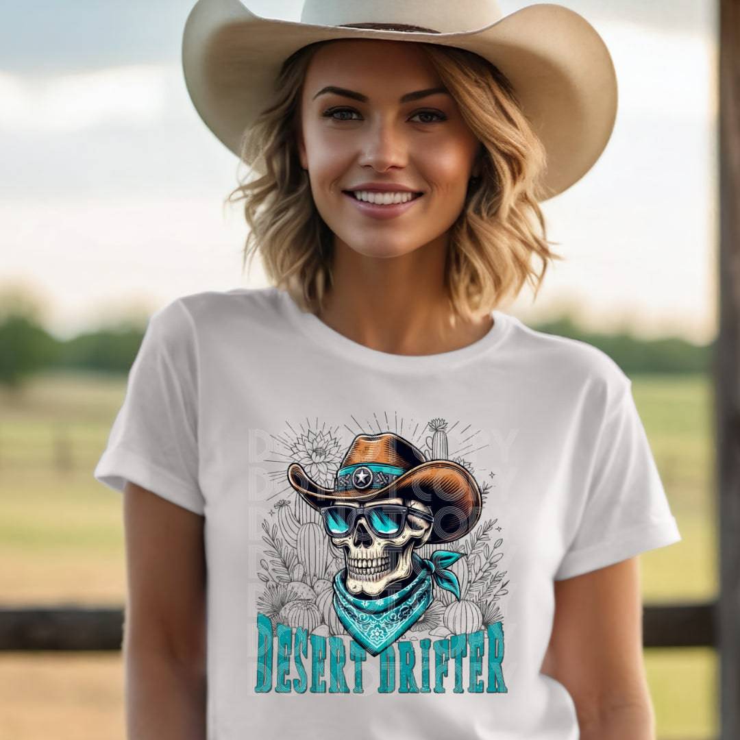 Desert Drifter #1795 - Ready to Press DTF Transfer Full Color - Pro Blanks