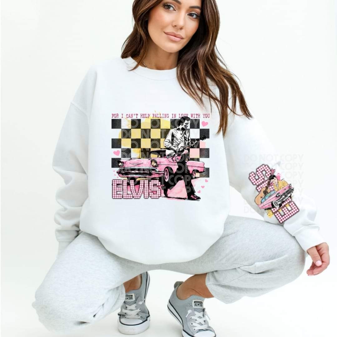 Elvis Yellow Sleeve Only #1435- Ready to Press DTF Transfer Full Color - Pro Blanks