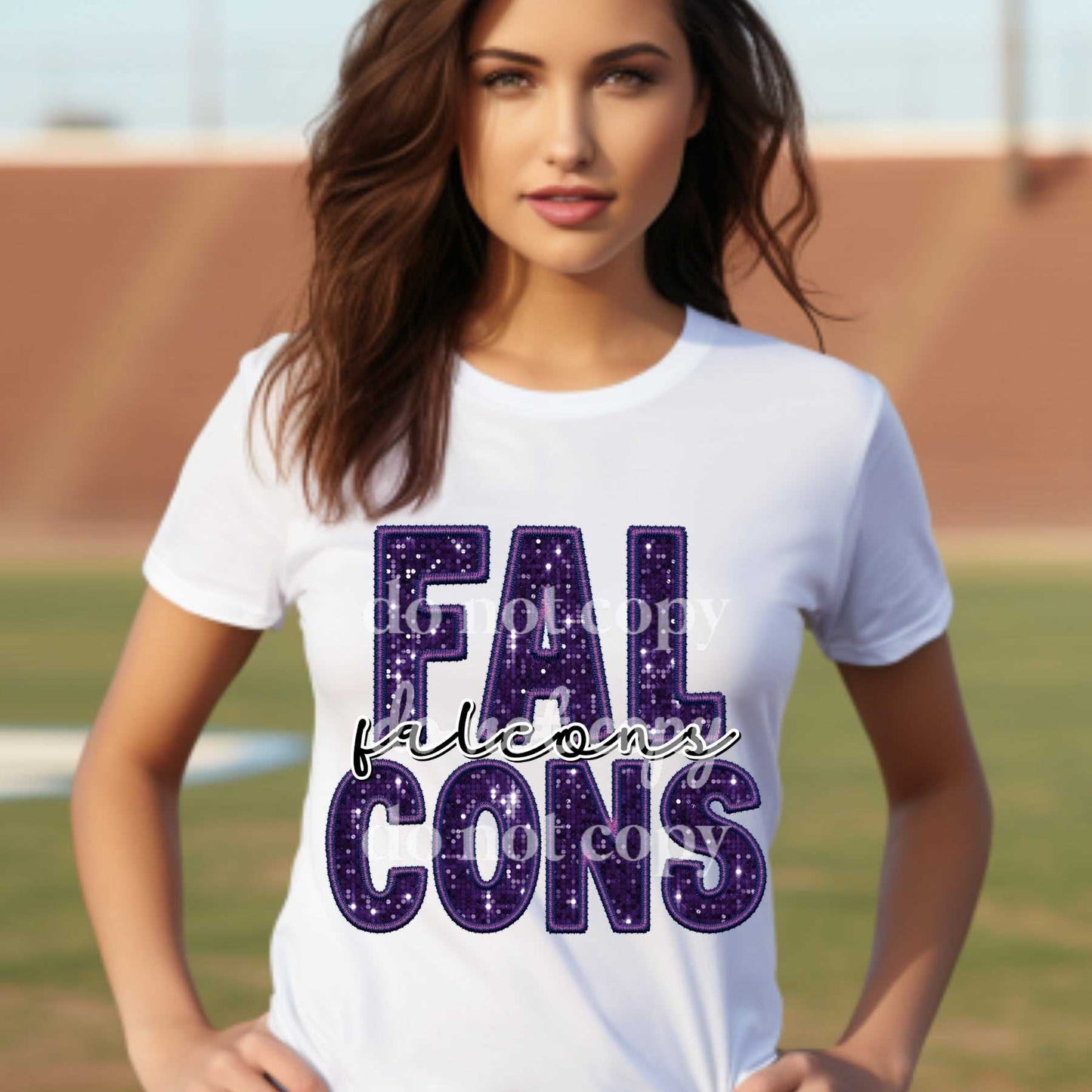 Falcons Purple Sequins- Ready to Press DTF Transfer Full Color - Pro Blanks