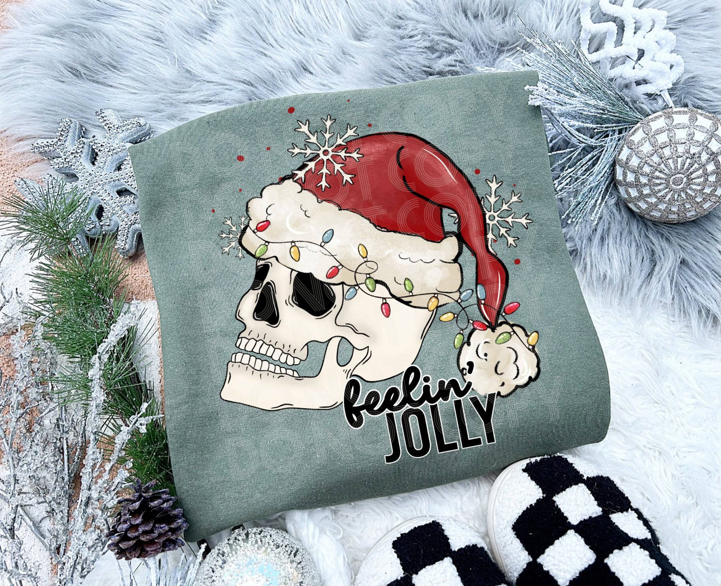 Feelin Jolly #3926 - Ready to Press DTF Transfer Full Color - Pro Blanks