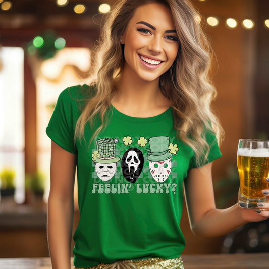 Feelin Lucky #1628  - Ready to Press DTF Transfer Full Color - Pro Blanks