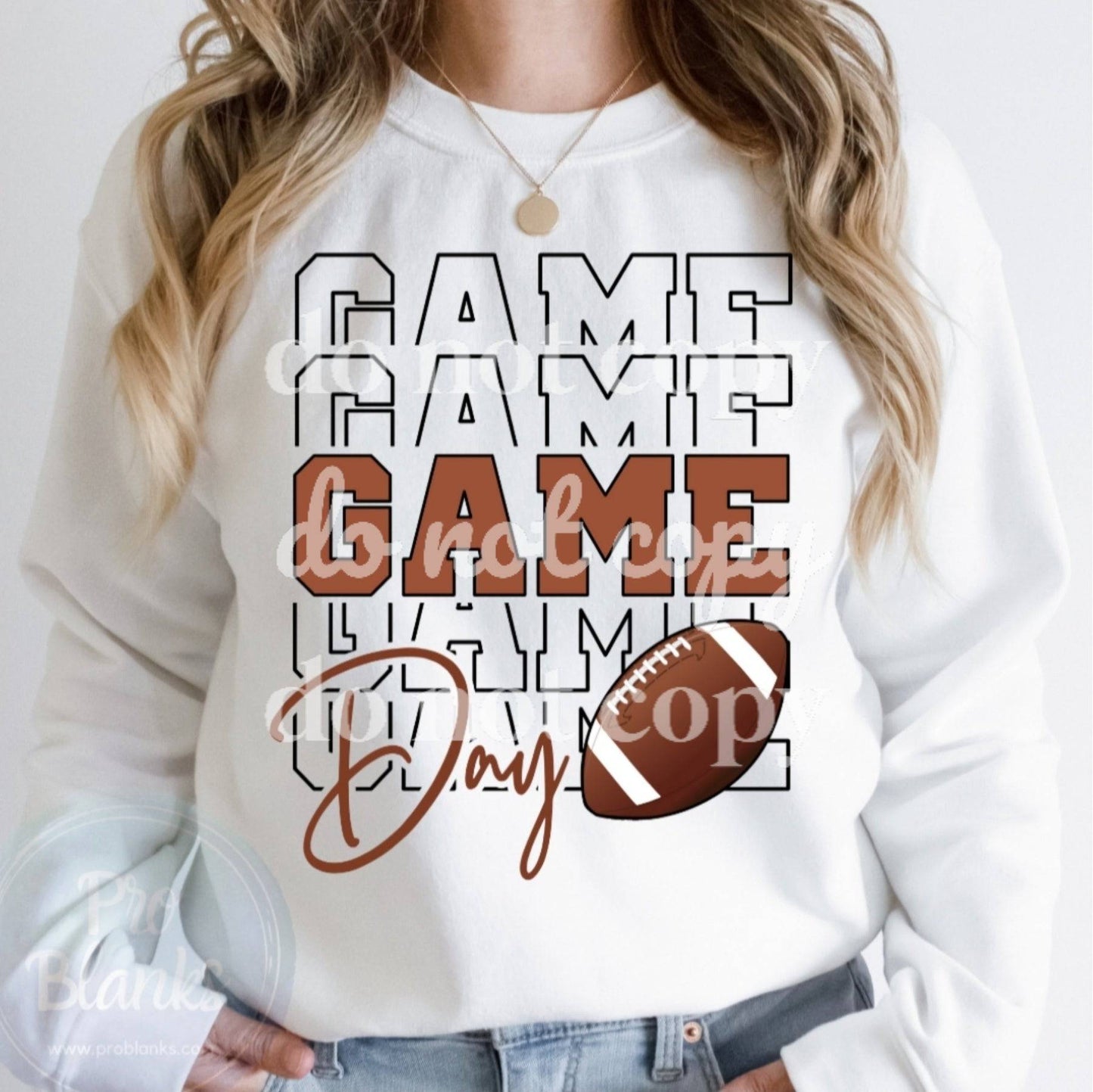 Game Day Football- Ready to Press DTF Transfer Full Color - Pro Blanks