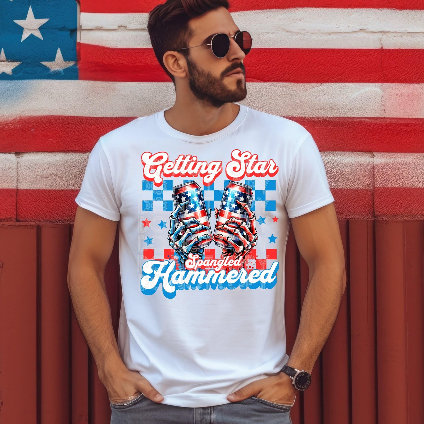 Getting Star Spangle Hammered #3192 - Ready to Press DTF Transfer Full Color - Pro Blanks