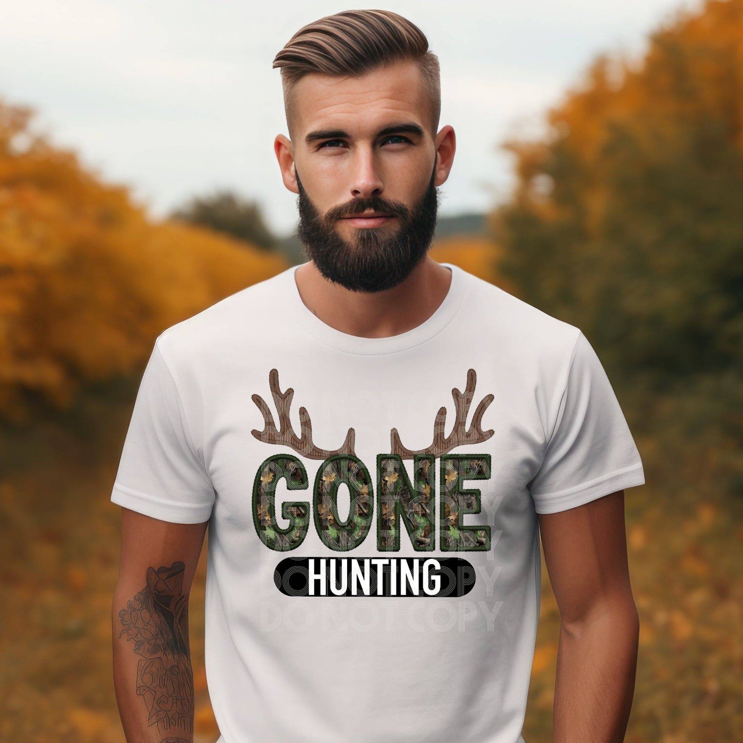 Gone Hunting #1103 - Ready to Press DTF Transfer Full Color - Pro Blanks