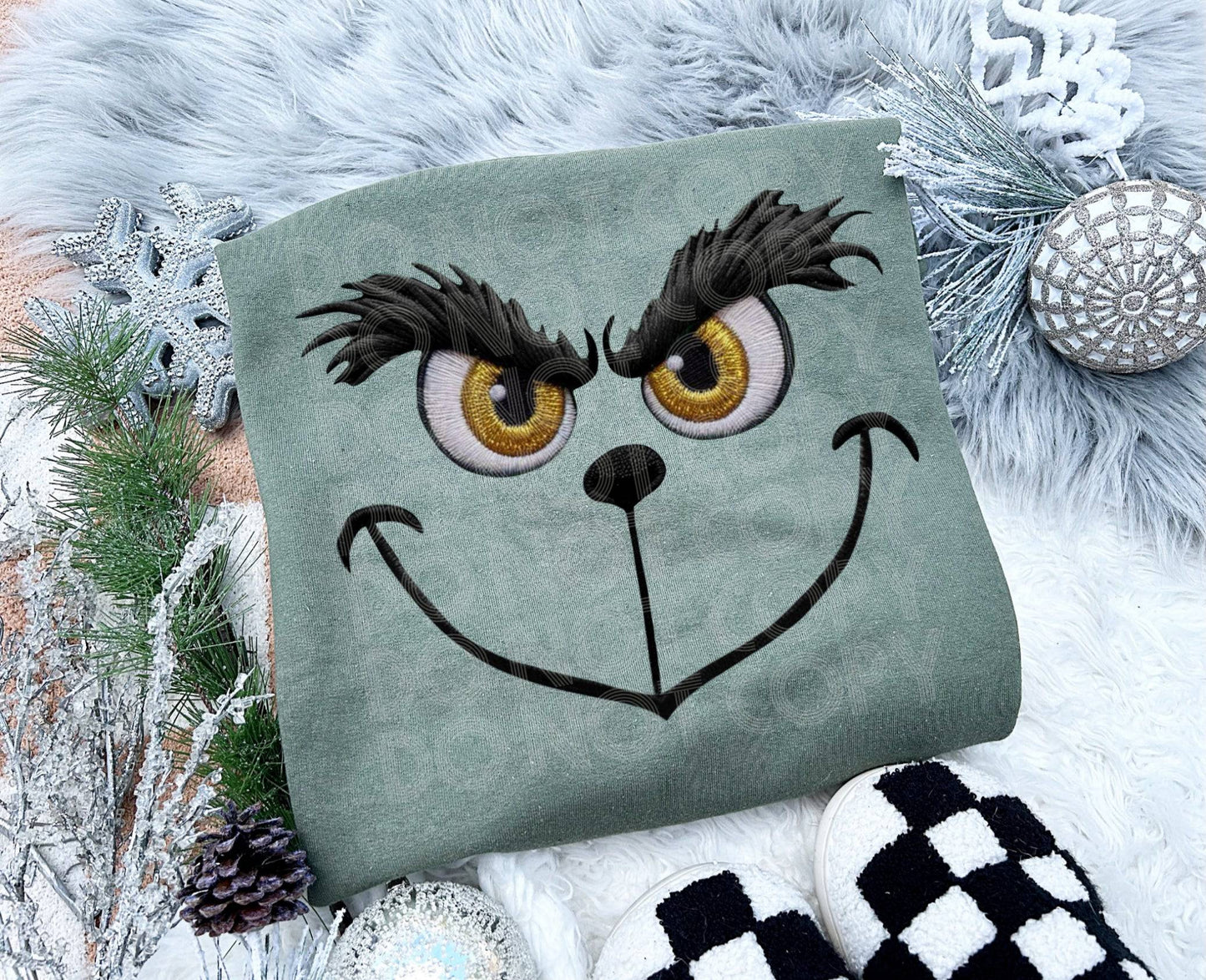 Grinch Face #3937 - Ready to Press DTF Transfer Full Color - Pro Blanks