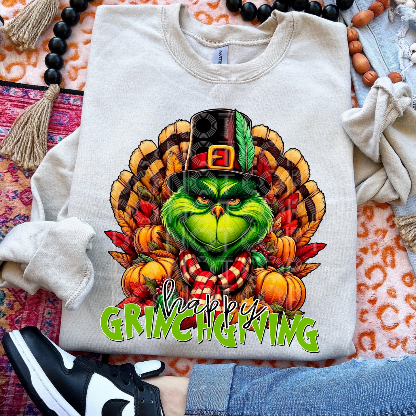 Grinchgiving #4017 - Ready to Press DTF Transfer Full Color - Pro Blanks
