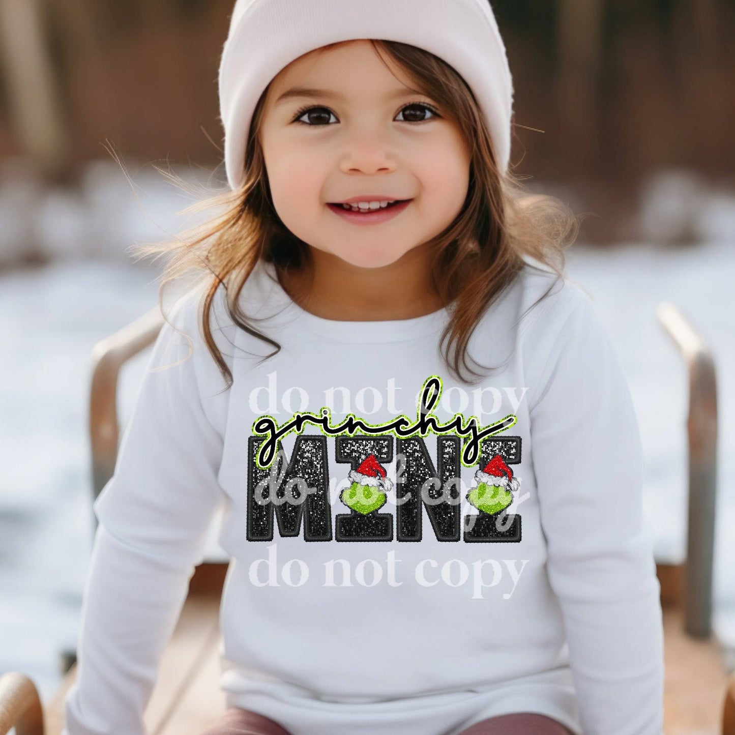 Grinchy Mini With Sparkle - Ready to Press DTF Transfer Full Color