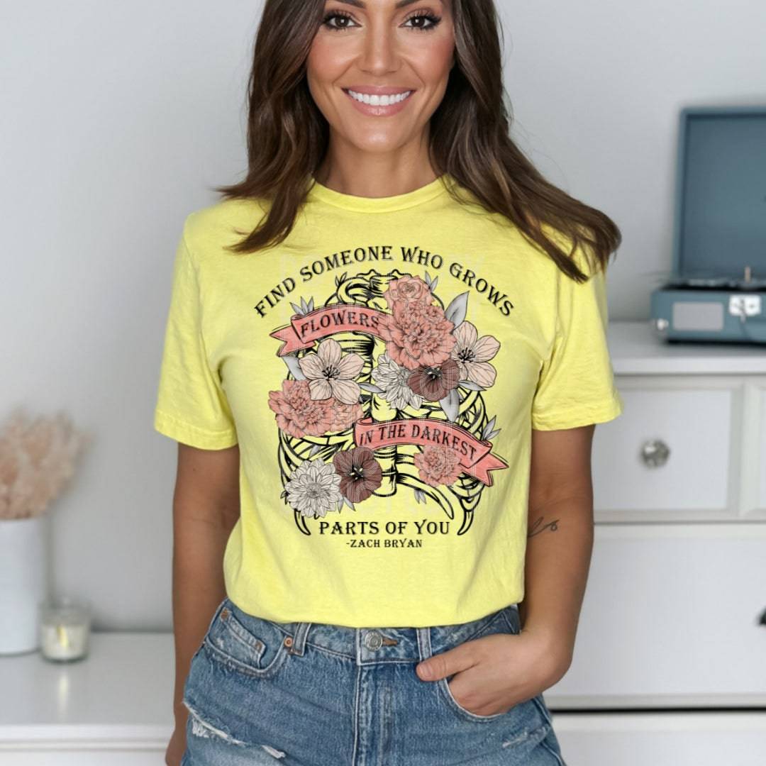 Grows Flowers #1408 - Ready to Press DTF Transfer Full Color