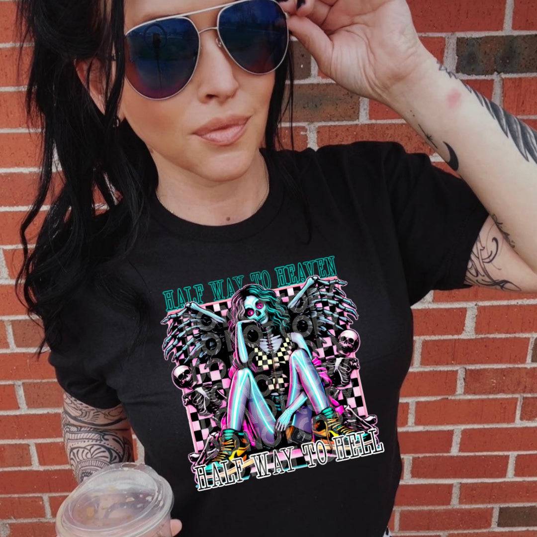 Halfway To Hell #3112 - Ready to Press DTF Transfer Full Color - Pro Blanks