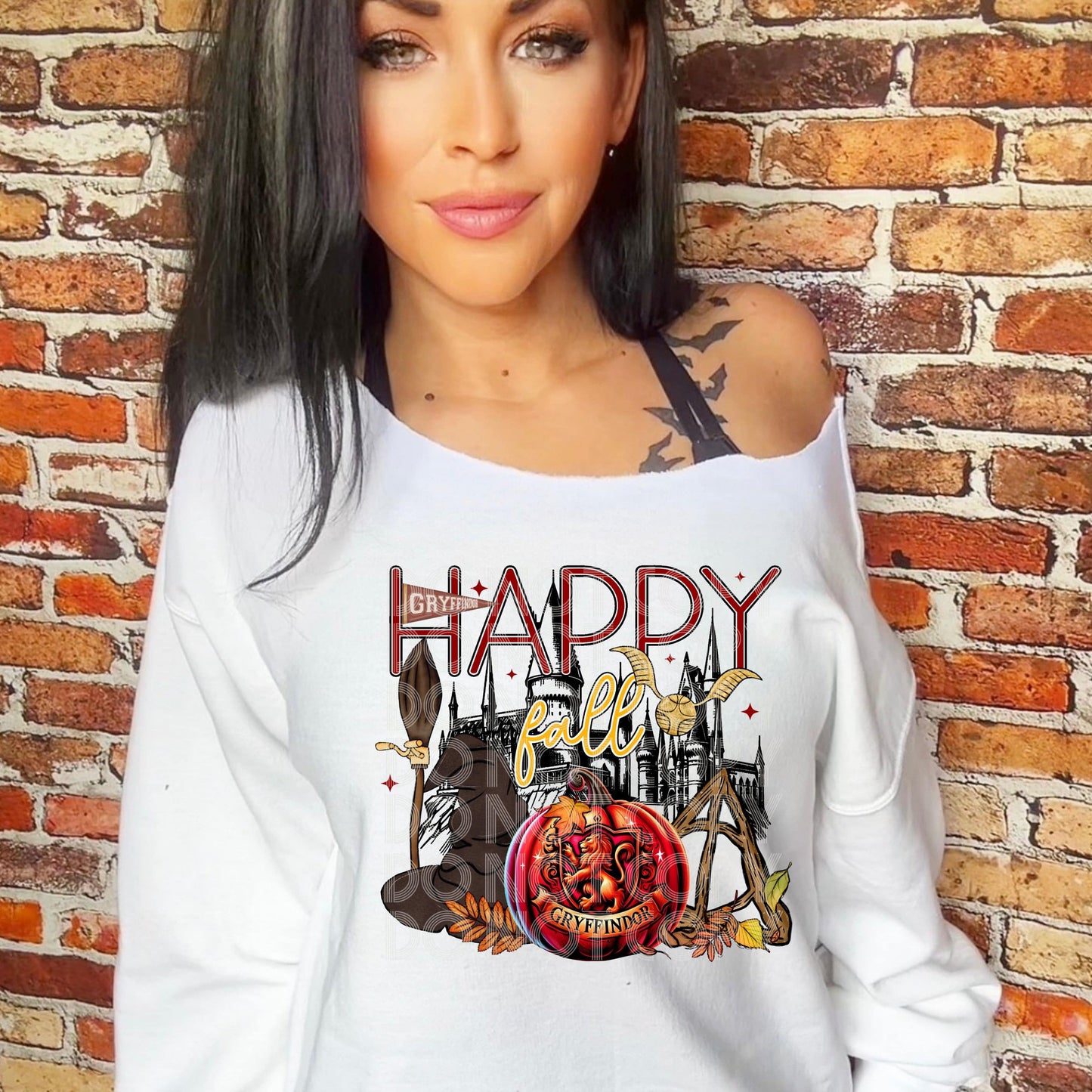 Happy Fall HP Red #3845 - Ready to Press DTF Transfer Full Color - Pro Blanks