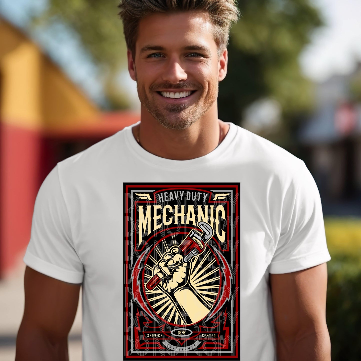 Heavy Duty Mechanic #3284 - Ready to Press DTF Transfer Full Color - Pro Blanks