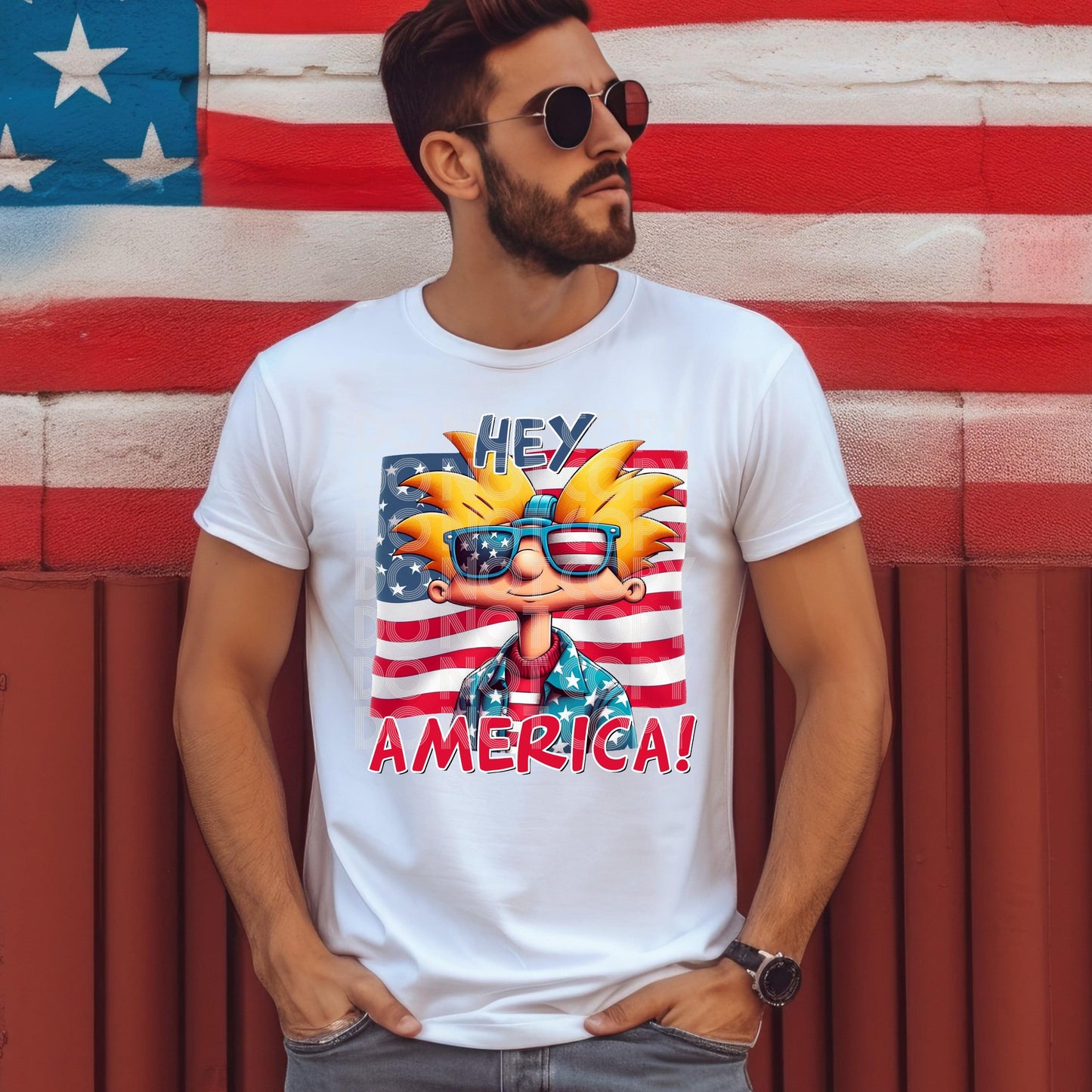 Hey America! #3212 - Ready to Press DTF Transfer Full Color - Pro Blanks