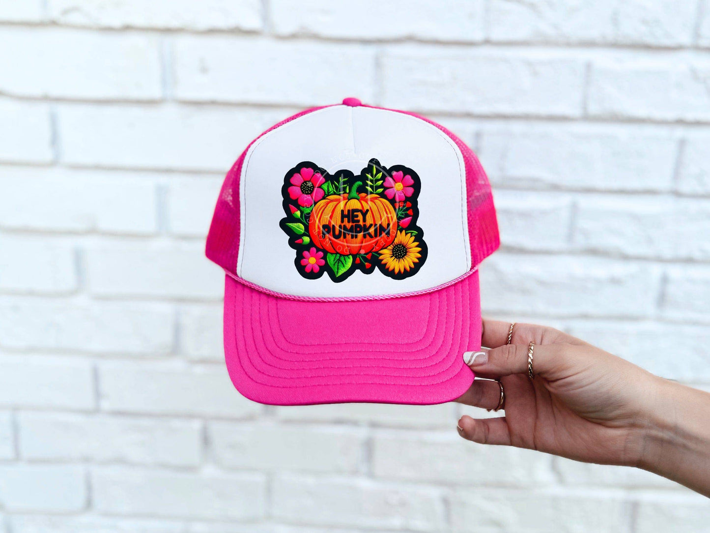 Hey Pumpkin #3439 HAT PATCH ONLY - Ready to Press DTF Transfer Full Color - Pro Blanks