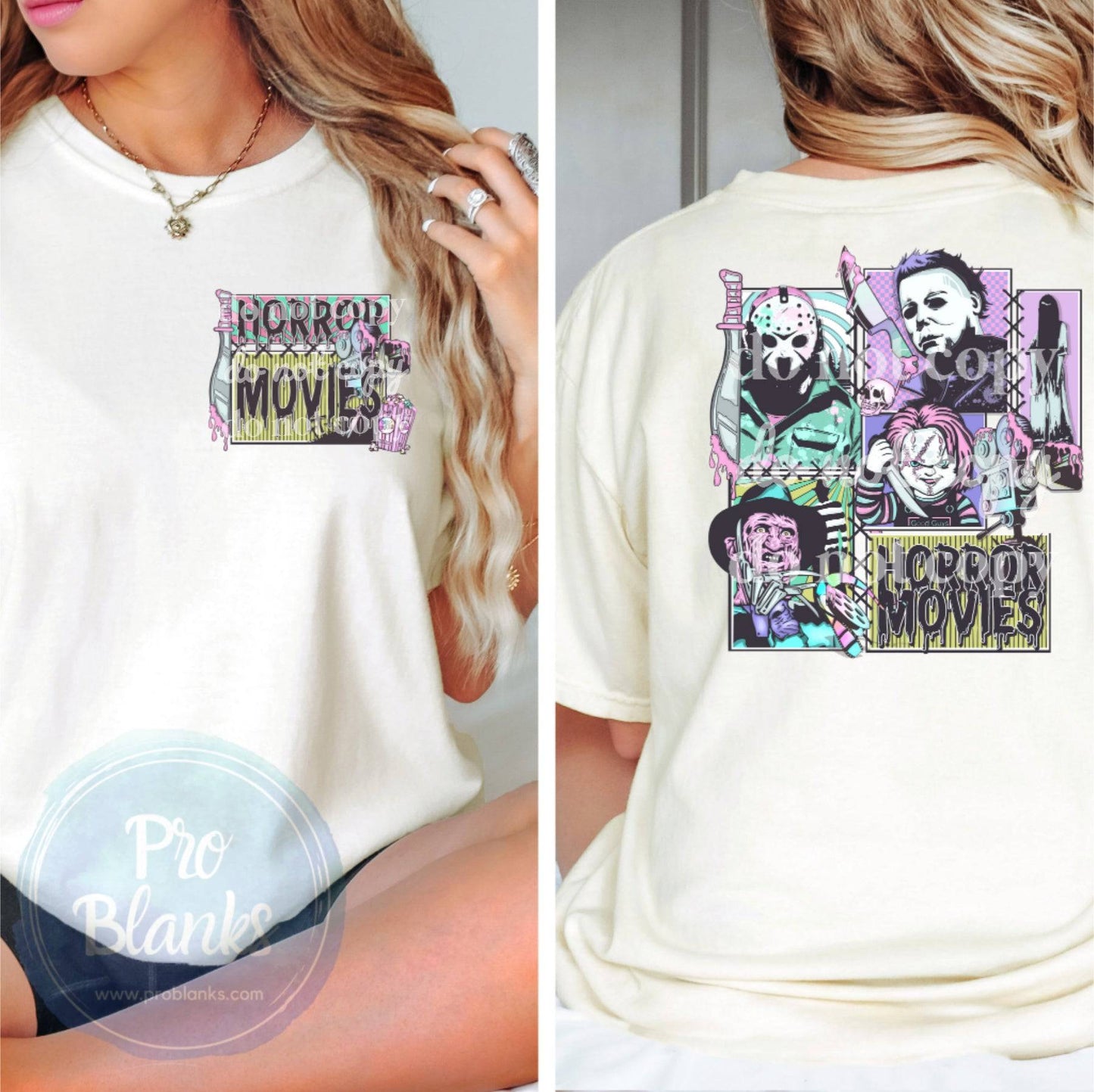 Horror Movies Pocket- POCKET ONLY- Ready to Press DTF Transfer Full Color