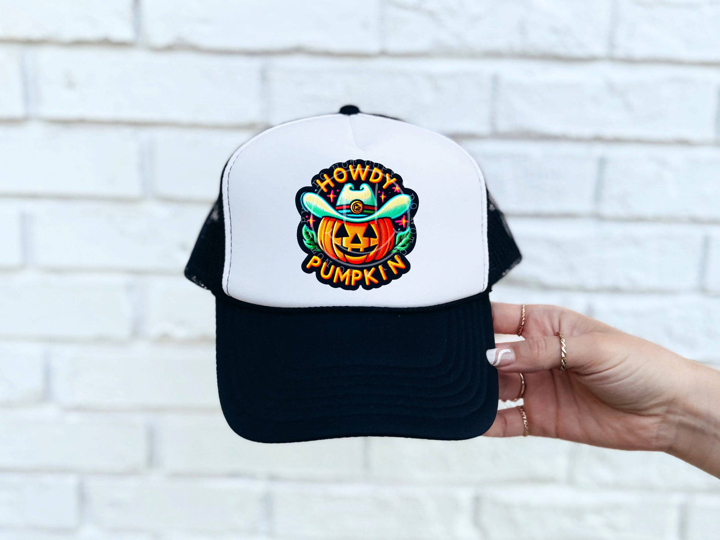 Howdy Pumpkin #3436 HAT PATCH ONLY - Ready to Press DTF Transfer Full Color - Pro Blanks