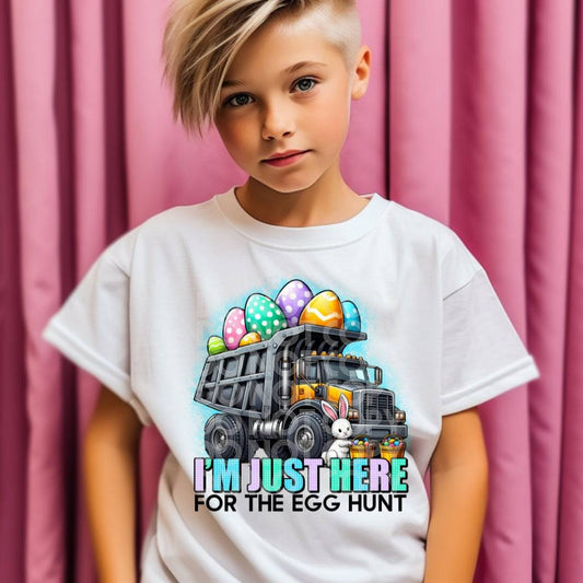 Im Just Here For The Egg Hunt #1741 - Ready to Press DTF Transfer Full Color - Pro Blanks